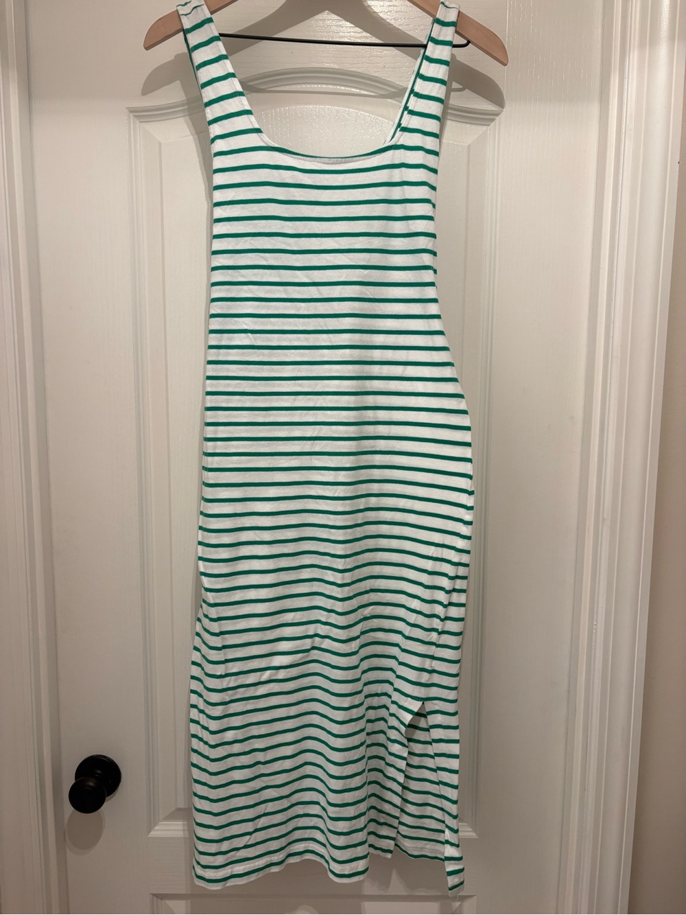 Women’s Rails green and white striped midi tank dress w/tie size M - Picture 1 of 7